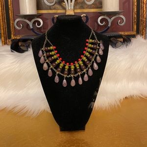 Beaded metal necklace. Made in India